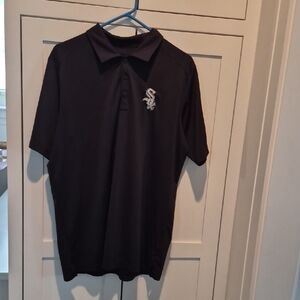 Chicago White SOX Embroidered Logo On Antigua Black Polo Shirt Mens Size Large